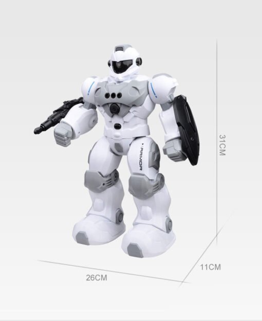 Gray FENGTAI Intelligent Police Robot Programmable Gesture Sensing Storytelling USB Charging RC Robot