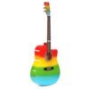 Orange Red Andrew 41 Inch Mahogany Laser Engraving Sound Hole Rainbow Color Acoustic Guitar for Guitar Player