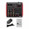Dark Slate Gray ELM D4 4 Channel Audio Bluetooth Mixer Mixing Console with 7-Band EQualizer USB Phantom Power 48V