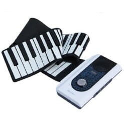 Black iWord 88 Key Professional Roll Up Piano With MIDI Keyboard   (White)