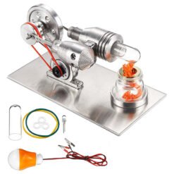 STEM Stainless Mini Hot Air Stirling Engine Motor Model Educational Toy Kit