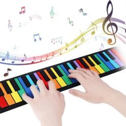 Yellow iword S2037 37 Keys 8 Tones Hand Roll Up Piano for Kids Musical Imstrument