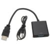Dark Slate Gray HD Port Male to VGA With Audio HD Video Cable Wire Converter Adapter